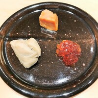 鮨 はしもと - 筋子、鮟肝、牡蠣の3点セット