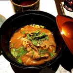 日本料理 TOBIUME - 赤味噌仕立てのボタン汁