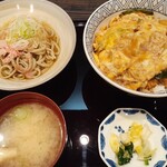 蕎麦 やすたけ - 名物かつ丼(卵ソース)セット　￥900＋￥350