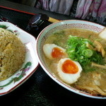 大衆ラーメン - 炙り肉蕎麦煮卵＆炒飯