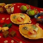 日本料理 子孫 - 手まり寿司や白子などの八寸