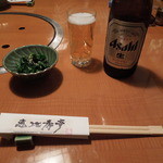 恵比寿亭 - ほうれん草のお浸し（お通し）