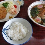 福助食堂 - メンチセット