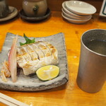松寿司 - 太刀魚塩焼き ＆ 冷酒（真 無濾過 遠心分離 瓶火入れ）