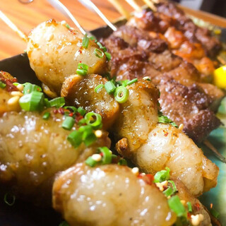 You can order in units of 1 piece! Wagyu beef and Wagyu offal skewers that go well with alcohol