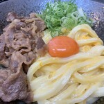 極楽うどん TKU - 肉釜玉うどん（￥970）