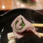 亀喜寿司 - 一人鍋 (鮪中トロ紫蘇巻きシャブシャブ)