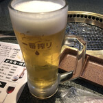 あみやき亭 - 生ビール450円美味い！