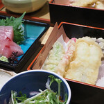 Miejin - ストーンプレート前菜と三重の山海の幸と季節の天婦羅