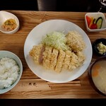 とんかつ成蔵 - 雪室熟成豚特ロースかつ+ヒレ1枚定食