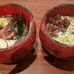 鳥茂 - 和牛炙り茶漬け　牛肉の佃煮茶漬け