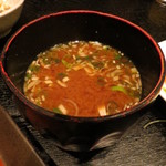 魚んと - おにぎりのお味噌汁。