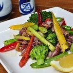 Tairyou Sakaba Uotaru Honten - ホタルイカの春野菜炒め