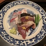 はた田 - 戻り鰹、鯛の刺身