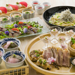 Za Gaden Shi Thio - 豪快皿鉢と天然地魚の握り寿司　完全個室で味わう春の宴席プラン