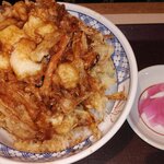 Mansaku - 海老とイカのかき揚げ天丼