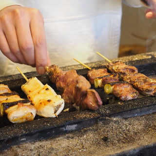 Our signature Grilled skewer using local chicken start at 150 yen each♪