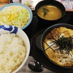 Matsuya - プレミアムお肉大盛牛とじ定食 ご飯大盛