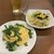 青山 - 料理写真:ニラ玉とサラダ