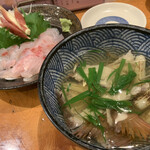 おぎ野 - 鯛の刺身と潮汁