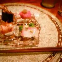 ラ・ボンバンス - 蛍烏賊X蛍烏賊肝　寿司　　金目鯛の塩〆炙り寿司　　越後牛の焼き飯　　鯛　菜の花　　