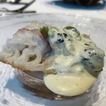 ウシマル - 千葉県産ヒラメとふきのとう
      クリーミーなソースにふきのとうのほろ苦さ、ふんわりしつつ弾力あるヒラメが合う