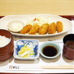 がんこ寿司 - かきフライ定食(赤だし付)