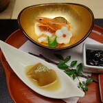 日本料理 四季 - 祝い肴盛り合わせ、数の子、丹羽黒豆