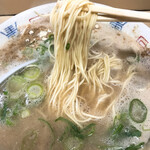 八ちゃんラーメン - 平細ストレート麺のアップです。（2020.2 byジプシーくん）