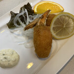 ステーキハウス スエ - 蟹爪フライ