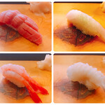 敏鮨 - 中トロ・コチ・甘海老・みる貝