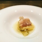 シャテーニュ - 温前菜2　下仁田葱　自家製ベーコン