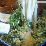 東京うどん 一将 - しょうへいうどん 春菊+かき玉子+豚肉+おもち