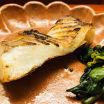 木山 - マナガツオの味噌漬け焼き　縮みホウレン草の黒胡麻和え