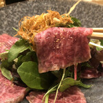 割烹酒亭 三分亭 - 田村牛のカルパッチョ（最初はそのまま味わいます）