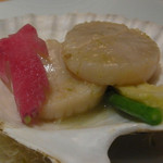 帆立貝の柚子湖沼炒め