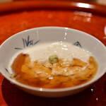 てんぷら 深町 - お通し：汲み上げ湯葉