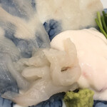 日本料理 久丹 - テンパのアップ。厚切りなので、歯ごたえがあります