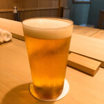 すし処 めくみ - 生ビール　(中)