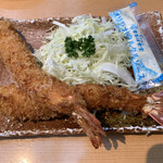 まるは食堂 - 海老フライ二本