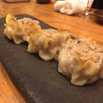 浪花ろばた 頂鯛 - 酢橘で食べるカニ焼売、コリャー珍味ですねぇ。美味しゅうございました