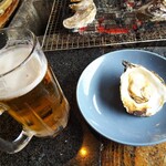 竹崎かき丸 - 生ビールと牡蠣