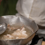 うを徳 - 2020.2 大分天然トラフグ白子ちり(先ほどのてっちり鍋で加熱)