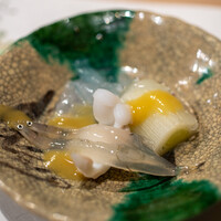 うを徳 - 2020.2 宍道湖白魚 岡山のれそれ(穴子の稚魚) 小柴アオリイカ下足 千住葱 酢味噌