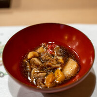 うを徳 - 2020.2 富津天然トラフグの皮・浜中バフンウニ・松輪メヌケの煮凝り冷製椀