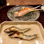 松川 - 生の間人ガニと、香ばしいもろこ