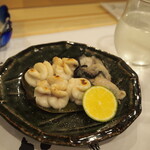 タチと牡蠣の昆布焼き