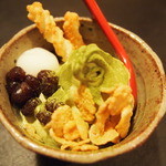 Nininini Sakura Komachi - 宇治抹茶クリーム　お昼セットの本日の甘味は4つの中から選びます　