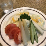 深川煉瓦亭 - ヤサイサラダ７７０円。ポテトサラダとホワイトアスパラの水煮、マヨネーズが良い味わいです（╹◡╹）
