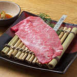 Carefully selected wagyu beef grilled shabu top sirloin